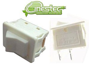 CHAVE GANGORRA PULSANTE  2P 2T 6A  120V OU 3A / 250V  BRANCO