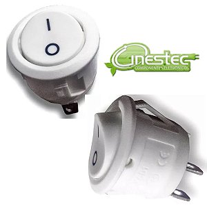 CHAVE GANGORRA REDONDA 2T 2P 6A x 250V KCD1-106 101 - BRANCO