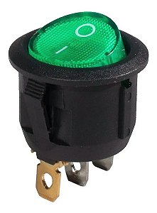 CHAVE GANGORRA REDONDA 3T 2P 6A x 250V KCD1-106 102N VERDE