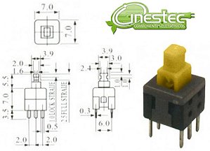 CHAVE LIGA DESLIGA SEM TRAVA  7 X 7 mm