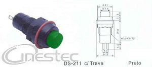 CHAVE PUSH BOTON COM TRAVA 2T VERDE DS-211