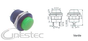 CHAVE PUSH BOTON GRANDE NA 2T VERDE R13-507