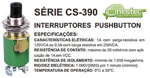 CHAVE PUSH BOTON NA 1A PORCA CS-390 NA/P1 MG