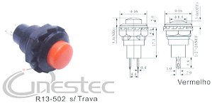 CHAVE PUSH BOTON NA 2T VERMELHO R13 502