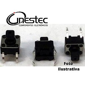 CHAVE TACTIL 4T 180° 6 x 6 x 7,3mm EIXO QUADRADO