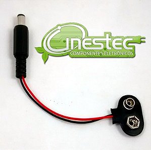 CLIP  RABICHO PARA BATERIA 9V COM PLUG P4 PARA ARDUINO E OUTROS