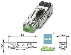 CONECTOR / PLUG RJ45 - CUC-IND-C1ZNI-S/R4IE8