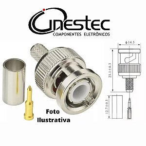 CONECTOR BNC CRIMP MACHO RG174 - HBN-001
