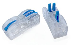 CONECTOR DE DERIVACAO ALAVANCA tipo WAGO 1 PARA 2 AZUL