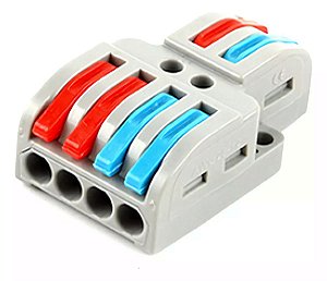CONECTOR DE DERIVACAO ALAVANCA tipo WAGO 2 PARA 4