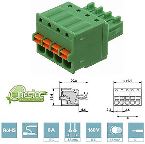 CONECTOR DE PLACA DE CIRCUITO IMPRESSO - FKC 1,5/ 4-ST - 3,5