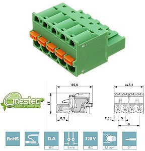 CONECTOR DE PLACA DE CIRCUITO IMPRESSO - FKC 2,5/ 5-ST