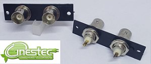 CONECTOR DUPLO BNC COM SUPORTE