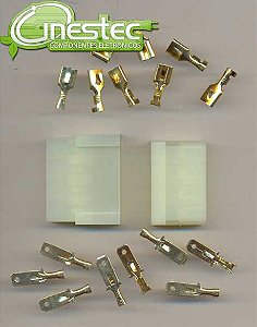 CONECTOR FASTON EMENDA MACHO E FEMEA 8 VIAS