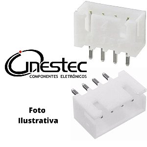 CONECTOR MACHO JST B4B 2,54 mm 4 PINOS 180° - DS1069