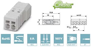 CONECTOR PLUGUE - PTSM 0,5/ 2-PI-2,5 - WH