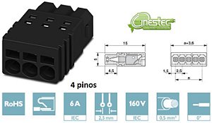 CONECTOR PLUGUE - PTSM 0,5/ 4-P-2,5