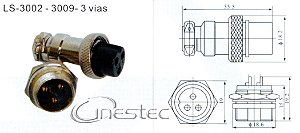 CONECTOR ROSCA M12   MIKE M   F  3 PINOS
