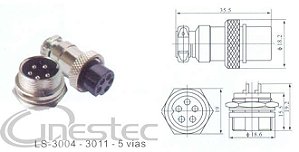 CONECTOR ROSCA M12   MIKE M   F  5 PINOS