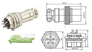 CONECTOR ROSCA M12   MIKE M   F  6 PINOS