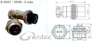 CONECTOR ROSCA M12 MIKE M  F 2 PINOS