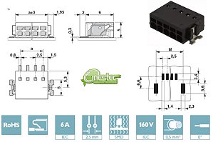 CONECTOR TERMINAL - PTSM 0,5/ 5-2,5-H SMD R45