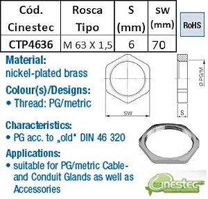 CONTRAPORCA LATAO NIQ  M63 X 1,5  mm