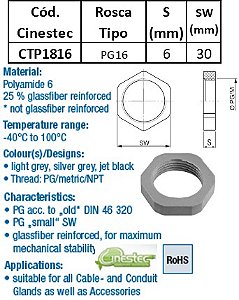 CONTRAPORCA PA6 CINZA ESCURO PG 16
