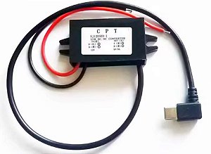 CONVERSOR TENSÃO 12V -> 5V X3A BLINDADO IP68 UMA SAIDA USB C