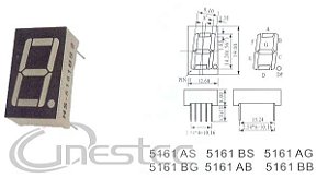 DISPLAY ANODO COMUM 7 SEG. VERMELHO 0,56 - HS-5161BS