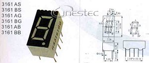 DISPLAY CATODO COMUM 7 SEG. VERDE 0,28  -  HS3161AG