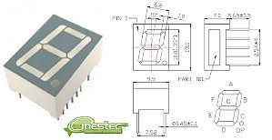 DISPLAY CATODO COMUM 7 SEGMENTOS VERMELHO 0,39 - WCN1-1039SR-C21