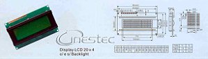 DISPLAY LCD 20 X 4 COM BACK LIGHT VERDE E LETRAS PRETO 2004A
