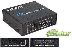 DISTRIBUIDOR (SPLITER) HDMI 4K - 1 X 2 SAIDAS AMPLIFICADO V1.4B