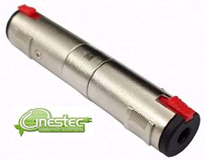 EMENDA JACK J10 FEMEA MONO / STEREO COM TRAVA - PROFISSIONAL