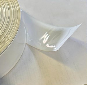 ESPAGUETE TERMORETRATIL PVC 50mm (32mm) ESPALMADO BRANCO o metro