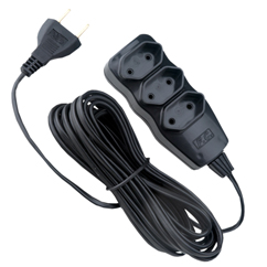 EXTENSAO DE 5M COM 3 TOMADAS DE 3 PINOS PRETO