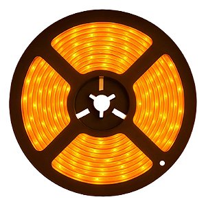 FITA STRIP LED 3528 AMARELO AMBAR IP65 ROLO 5m OFERTA