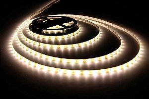 FITA DE LED / STRIP LED 3528 BRANCO QUENTE IP65 ROLO COM 300 LED