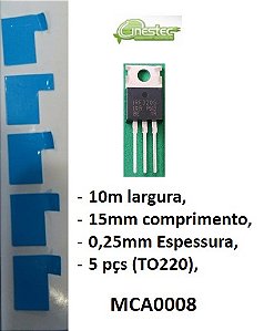 FITA TERMICA ADESIVA PARA TO220 - DUPLA FACE, 10X15MM, 0,25MM, 5