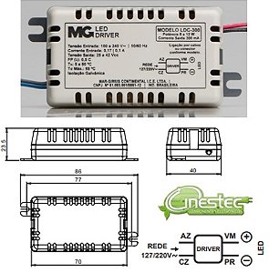 FONTE / DRIVE PARA LED - CORRENTE CONSTANTE - 8 A 12W