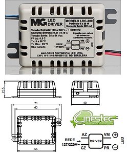 FONTE / DRIVE PARA LED - CORRENTE CONSTANTE - 8 A 25W