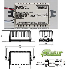 FONTE / DRIVE PARA LED - TENSAO CONSTANTE - 15W