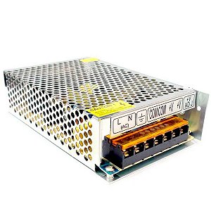 FONTE CHAVEADA METALICA DUPLA SAIDA - 12V x 10A - 120W - OFERTA