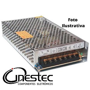 FONTE CHAVEADA METALICA DUPLA SAIDA - 12V x 15A - 180W