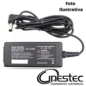 FONTE PARA NOTEBOOK 19V, 2.1A, P4 - 5.5 x 3mm