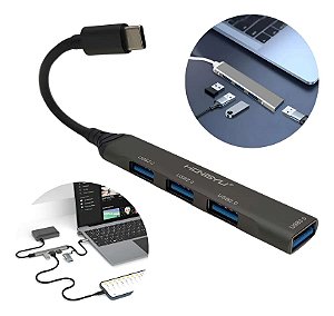 HUB TYPE-C PARA USB 4 PORTAS SENDO 3P 2.0 / 1P 3.0 - HY-EX01