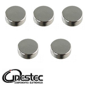 IMA DE NEODIMIO  D 4mm X A 1mm SUPER FORTE 5PECAS