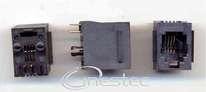 JACK  RJ09 4P4C  180 graus  PARA PLACA PRETO