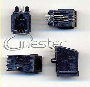 JACK  RJ09 4P4C  90 graus  PARA PLACA PRETO COM ENCAIXE  OFERTA